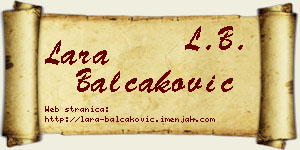 Lara Balčaković vizit kartica